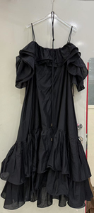 AELESEEN, diseñador de moda, vestido irregular de verano para mujer, tirantes finos, volantes, azul sólido, rosa, rojo, marrón, negro, <span class=keywords><strong>capas</strong></span> sueltas - Product Image 3