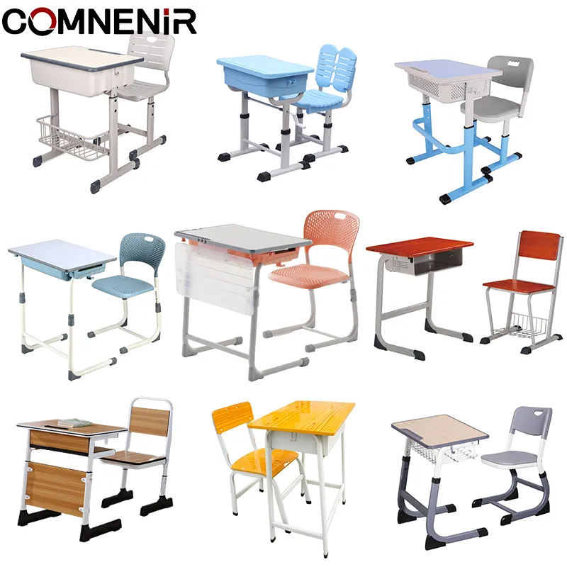 Klassen zimmer Möbel Schule Sets Student Schreibtisch und Stuhl Universität Lese tisch Stühle für Bildung Single Holz PP Plasti