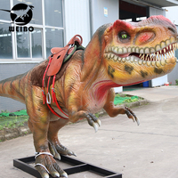 Modèle de dinosaure animé électrique à chevaucher en silicone et acier, attraction de parc d'attractions pour jeunes cavaliers