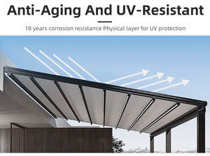 Pérgola <span class=keywords><strong>de</strong></span> Jardín <span class=keywords><strong>de</strong></span> Aluminio <span class=keywords><strong>para</strong></span> Exteriores con Techo <span class=keywords><strong>de</strong></span> <span class=keywords><strong>Lona</strong></span> Plegable Eléctrico <span class=keywords><strong>para</strong></span> el Espacio Exterior - Product Image 3