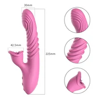 Leistungsstarker Wiederaufladbarer Vibrator Dildo für Frauen Mit G-Punkt und Klitoris Stimulation Wasserdichter Silikon Massagegerät Dildo