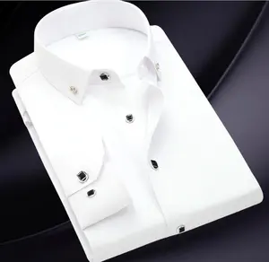 Men's Shirts Manufacturer Custom Made Wholesale Business Shirts For Men Long Sleeve Custom White Latest Dress Shirt