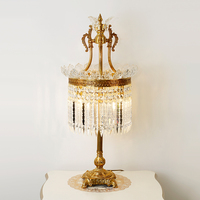 Bijouterie Nouveau Style Européen En Laiton Table Lampe De Bureau Salon Chevet De Luxe Cristal Lampe De Table
