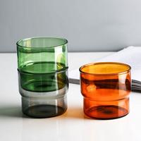 Vente en gros de tasses à café en verre borosilicate coloré de 300 ml et 400 ml, tasses à lait, à eau, à bière, à thé