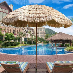 Parasols de jardin 2m Simulation Paille Pare-soleil Réglable, Parasols de plage inclinables Chaume Tiki Paille Plage Patio <span class=keywords><strong>Parasol</strong></span> hawaïen/ - Product Image 1