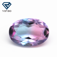 Synthétique à facettes en vrac, 8 pièces, 5x7mm, 13x18mm, forme ovale, tourmaline, mélange multicolore, cristal, joaillerie, vente en gros