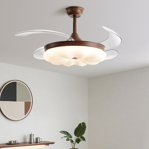 Invisible <b>Fan</b> Light Walnut Color LED <b>Ceiling</b> <b>Fan</b> Light For Living Room Bedroom 10-15 Sqm Silent Eye Friendly - Product Image 2