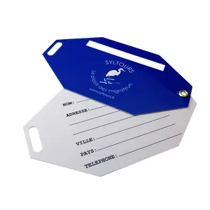 Etiqueta de plástico rígido para bagagem de companhias aéreas, etiqueta personalizada em PVC para mala e mala