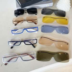 Gafas de Sol de Una Pieza con Doble Lente, Diseño Vintage de Lujo 2022 para Mujer, Montura Cuadrada sin Aro de Aleación - Product Image 5