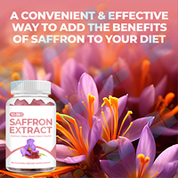 Complément alimentaire en gummies à l'extrait de safran végétalien SUNI OEM ODM, marque privée, pour enfants et adultes, soulagement du stress, vente en gros