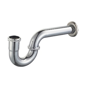 Siphon en P rond sanitaire en acier inoxydable 1-1/2 pour lavabo, durable et facile à assembler, 32mm 38mm - Product Image 1