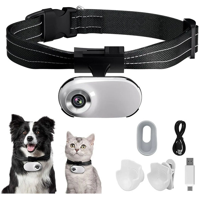 HD Cat Collar Camera for Pet Cameras and Monitors With 90 Wide Angle Lens Mini Portable Stable Sport Action Body Mini Camera