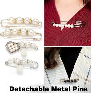 キラキラブローチ 安全ピン パールチャームブローチ 靴下・靴用ピン ゴールドジュエリーアクセサリー 靴飾り - Product Image 5