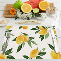 Ensemble de 4 sets de table citron, 12x18 pouces, jaune estival, lavables, pour table à manger, maison, fête, hôtel, décoration
