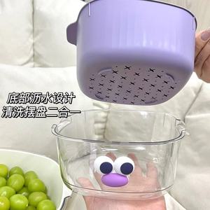 Cesta de drenaje de doble capa, redonda, apilable, de PP, para uso doméstico en la cocina - Product Image 3