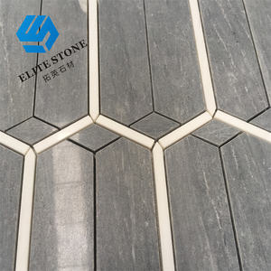 Azulejo de suelo de pared de mosaico hexagonal de mármol moderno, técnica Natural, diseño de cuchillo de agua de pétalos para interiores de baño de Hotel, <span class=keywords><strong>parquet</strong></span> - Product Image 2