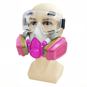 Máscara de Gas de Media Cara con Gafas de Seguridad Antivaho, Respirador KN95 de Alta Filtración, Plástico para Pintura en Aerosol y Productos Químicos - Product Image 4