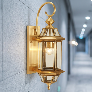 All-Copper Gold Glass LED <b>Wall</b> Lamp Indoor and Outdoor Home Garden Corner Sconces Fancy <b>Wall</b> <b>Light</b> - Product Image 6