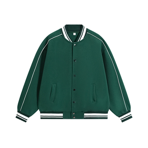 Chaqueta de béisbol de color contrastante para hombre y mujer, con logo personalizado impreso, sudadera, ropa de trabajo, uniforme de equipo - Product Image 6