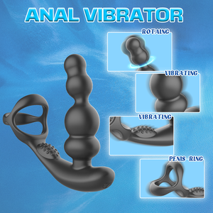 Vibrador Anal con Control remoto por aplicación <span class=keywords><strong>Original</strong></span> con anillo para pene, 9 vibraciones, 3 modos de rotación, masajeador de próstata, tapón Anal para hombres - Product Image 4