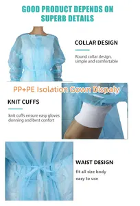 Bệnh nhân dùng một lần áo choàng hóa trị liệu áo choàng y tế thi áo PP 3 lớp SMS không tay không dệt bệnh viện dùng một lần đồng phục