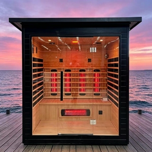 <span class=keywords><strong>Sauna</strong></span> Infrarroja de Espectro Completo para Exteriores, Bajo EMF, Madera de Hemlock Canadiense, para 4 Personas, Desintoxicación, <span class=keywords><strong>SPA</strong></span>, Cabaña para Jardín, Aprobado por ETL - Product Image 1