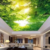 Plafond suspendu Pop effet 3D, plafond tendu, boîte d'éclairage, panneau de plafond en PVC, motifs en tissu