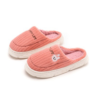 Chaussons d'hiver chauds en coton à carreaux pour femmes, semelle épaisse en PVC, chaussures d'intérieur