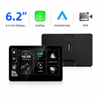Layar Tampilan CarPlay Nirkabel Moto 6.2'' Portabel Carplay IP67 Tahan Air dengan Tampilan Kecepatan GPS Eksternal Motor CarPlay