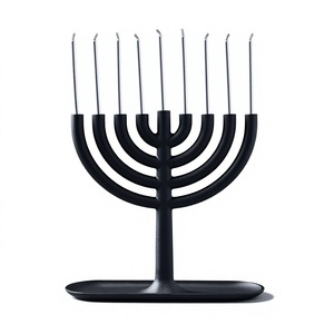 Meilleure qualité fait à la main 9-bougeoir Menorah vente chaude décoration de table en métal noir pour la maison salle à manger mariages pour la décoration de Pâques - Product Image 1