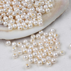 ไข่มุกน้ำจืดสีขาว จูจี้ ขนาด 7-8 มม. อุปกรณ์ DIY สำหรับทำเครื่องประดับ รูใหญ่ 3 มม. ไข่มุกเม็ดเดี่ยวสำหรับทำสร้อยข้อมือและจี้ - Product Image 2