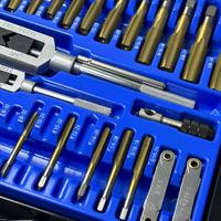 Jeu de tarauds et filières en acier au carbone revêtu de TiN, 86 pièces, kit d'outils de filetage manuel pour la coupe de fils internes/extérieurs, réparation automobile