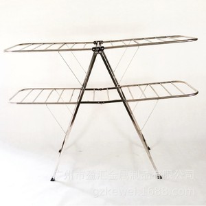 Stainless Steel X-Shape Floor Standing Clothes <b>Drying</b> <b>Rack</b> Airfoil Design Mobile Household Use - Product Image 1