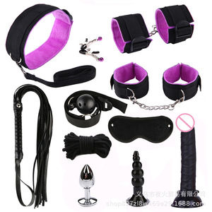 Adult SM sex toys, 11-piece <b>bondage</b> <b>set</b> with light plush webbing, dildo, wholesale. - Product Image 4