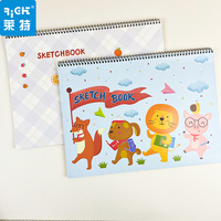 Cartoon-Cover Blanko Notizbuch A3 Drahtgebundenes Skizzenbuch Horizontal Blanko Weiß