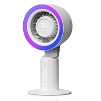 Ventilateur de table rotatif automatique 4000 mAh avec éclairage d'ambiance 2026, fonctionnement intelligent à faible bruit, moteur sans balais, ventilateur de bureau