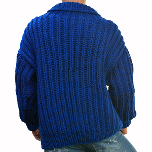 Nordic Style <strong>Men's</strong> Winter Coat High-Grade Loose <strong>Woollen</strong> Knit Double Breasted Thick Needle Sweater with Button Decoration - Product Image 4