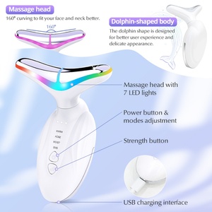 Dispositivo de Belleza Facial de Marca Privada con 7 Colores, Vibración Iónica y Microcorriente para Eliminar Arrugas, Masajeador Facial y de Cuello con Efecto Lifting - Product Image 5