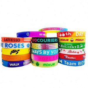 Pulseras de Silicona con Logotipo Personalizado, Pulsera Delgada de Silicona con Logotipo Personalizado - Product Image 1