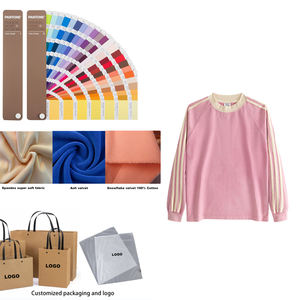 Camiseta de Manga Longa Personalizada para Crianças, Fabricantes Atacadistas, 100% Algodão, Design Listrado, Lavagem Vintage, 285G - Product Image 6