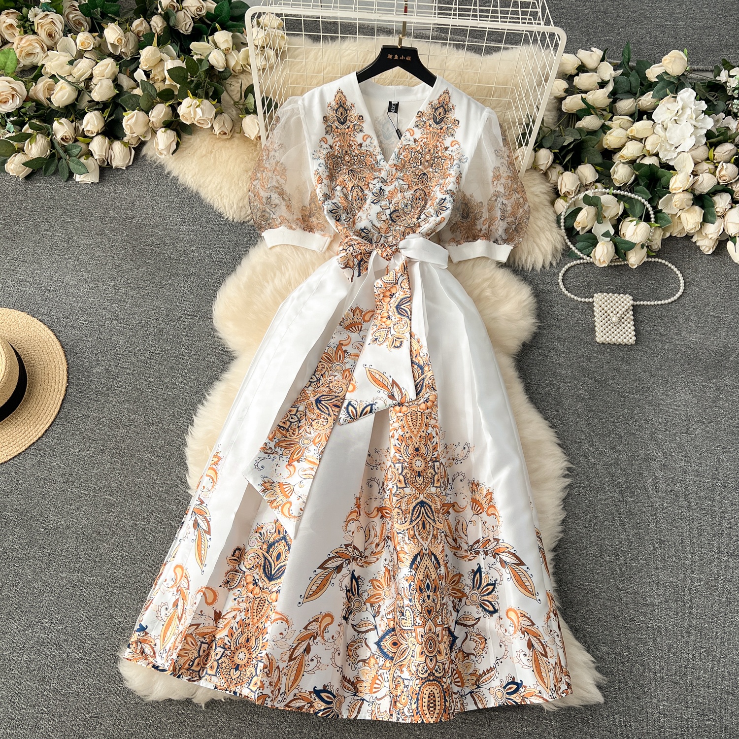 chinese dress ladies Amazon.com: Dress for Women Classic Hepburn Style Ruffle Cap Sleeve Bowknot  Tie Neck Cocktail Gown Retro Button Swing Tea Dresses : Clothing, Shoes &  Jewelry main image 1