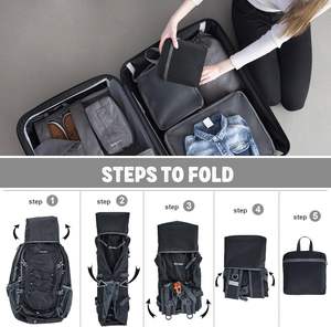 Sac à dos de camping imperméable gratuit, sac à dos pliable avec sac à dos de randonnée léger, idéal pour les voyages en plein air - Product Image 5