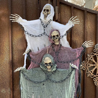 Modèle de fantôme animatronique réaliste, zombie, lumières de fête d'Halloween, crâne en plastique, arrangement de scène intérieure, durable, couleur personnalisée
