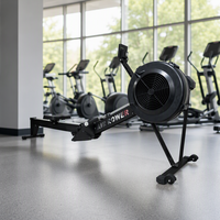 Appareil de musculation commercial Reyk pour entraînement cardio, Rameur à air en acier durable, Poids utilisateur max. 160 kg, Personnalisable