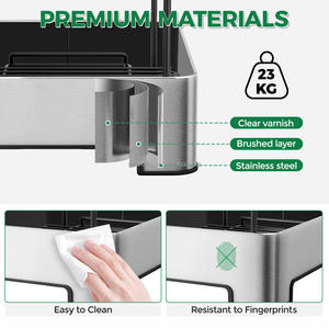 WIREKING Égouttoir à vaisselle à 2 niveaux en acier inoxydable, organisateur d'accessoires de cuisine, support pour ustensiles - Product Image 6