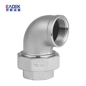 OEM Manufacturer No Sand Hole SS304 316 Threaded Pipe Fittings 90 degree Female HEX Union Elbow