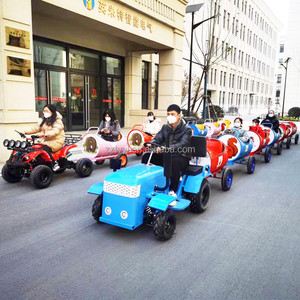 Ville attraction touristique paysage visites interaction parent-enfant petit train tracteur agricole tirant six <span class=keywords><strong>barils</strong></span> d'huile comme sièges - Product Image 6