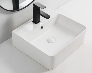 Sứ công nghiệp rửa lưu vực Slim cạnh hình chữ nhật trên truy cập bồn rửa Countertop Bát tàu chìm - Product Image 4