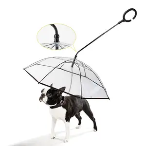 TPU su geçirmez şeffaf yağmur Pet kedi ve Pet köpek şemsiye ayarlanabilir dayanıklı yağmur yürüyüş köpek tasma