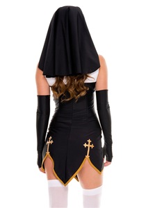 Disfraz de <span class=keywords><strong>Monja</strong></span> para Halloween, Uniforme de Juego, Cosplay, Disfraz de <span class=keywords><strong>Monja</strong></span> Blanco y Negro, Disfraces Sexys de Halloween para Adultos - Product Image 4